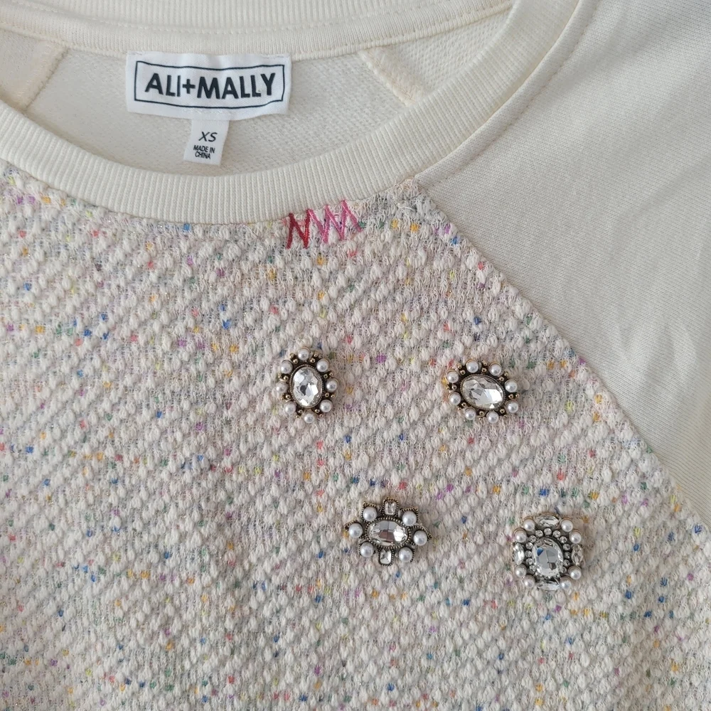 Ali + Mally x Peace Love World Embellished Sweatshirt